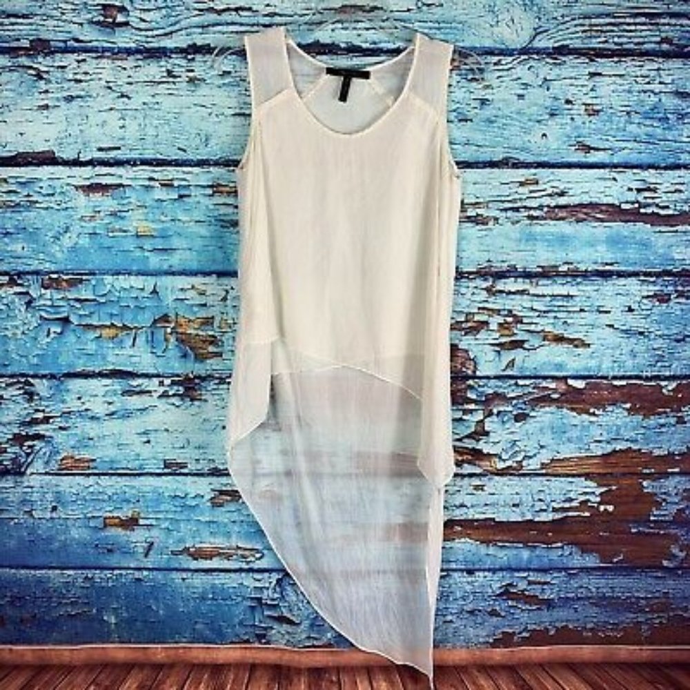 BCBH Maxa White Asymmetrical Top